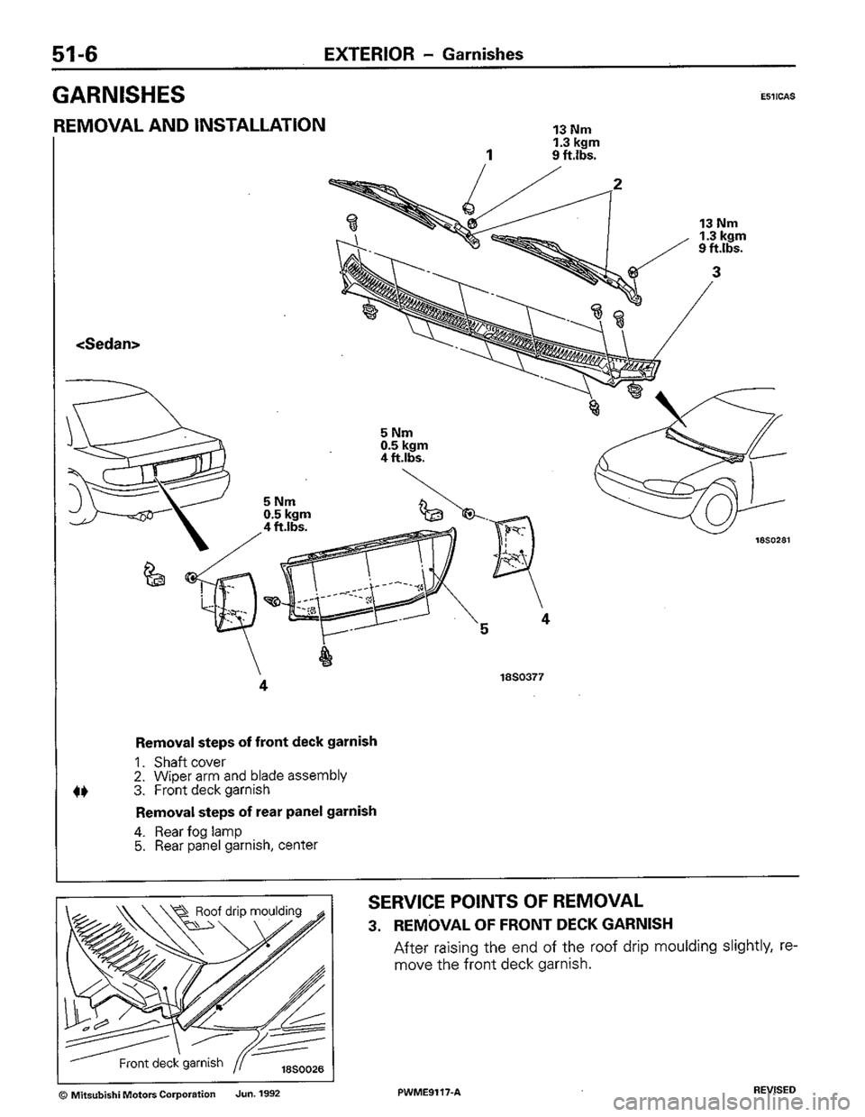 MITSUBISHI COLT 1992  Workshop Manual 