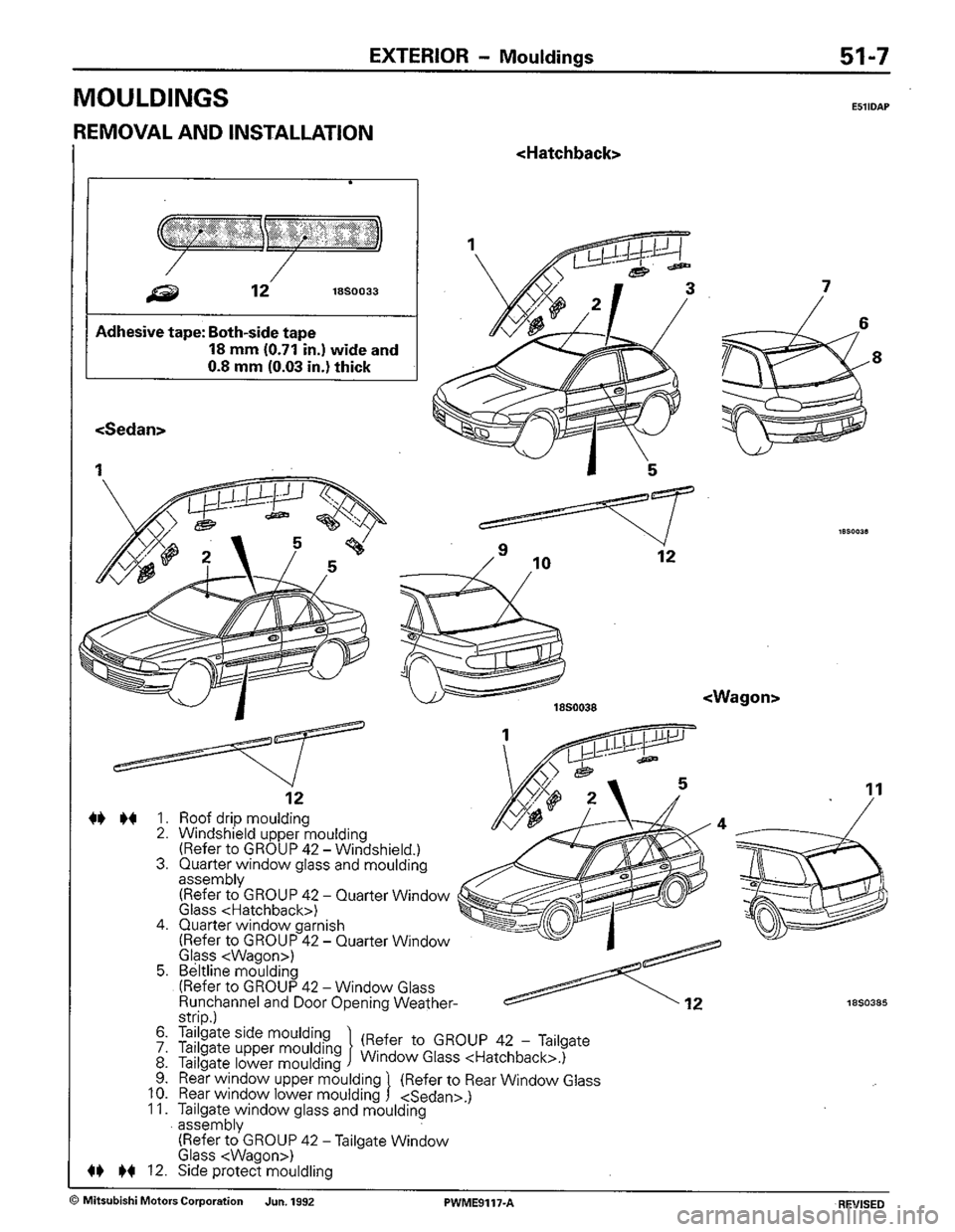 MITSUBISHI COLT 1992  Workshop Manual 