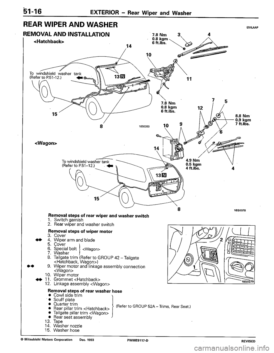 MITSUBISHI COLT 1992  Workshop Manual 