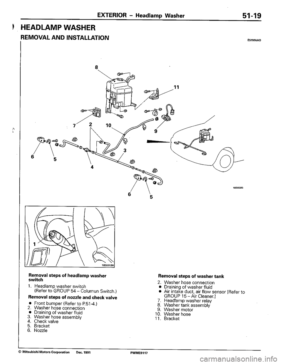 MITSUBISHI COLT 1992  Workshop Manual 