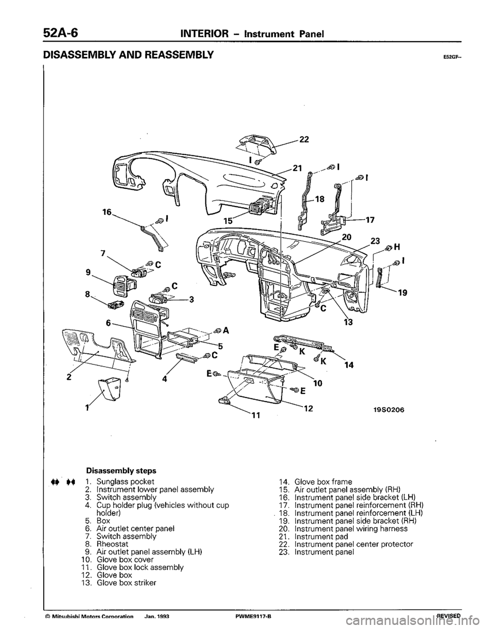 MITSUBISHI COLT 1992  Workshop Manual 