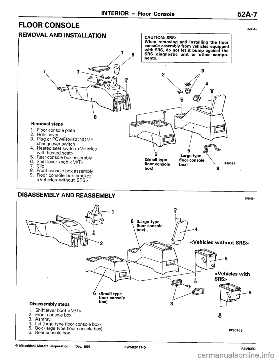 MITSUBISHI COLT 1992  Workshop Manual 