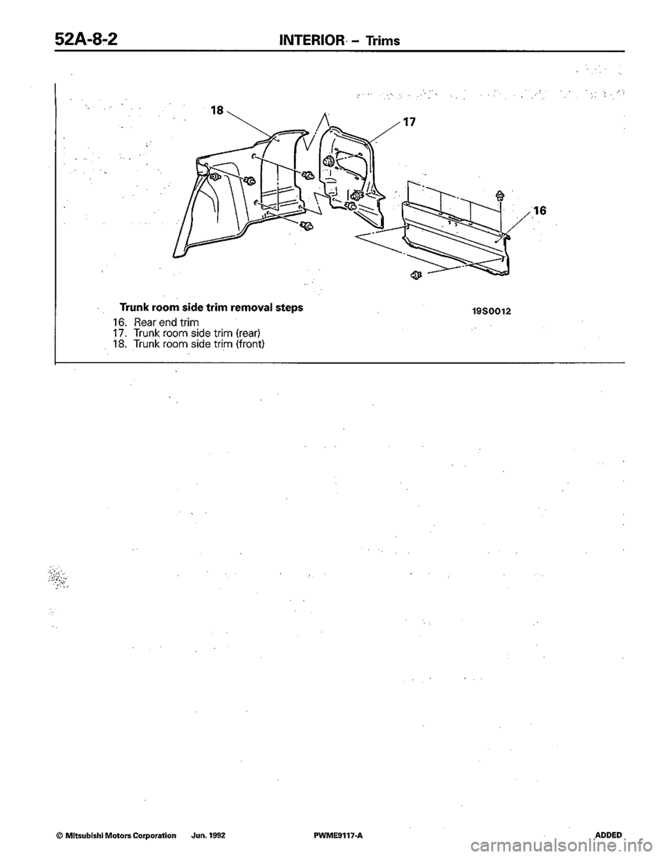 MITSUBISHI COLT 1992  Workshop Manual 