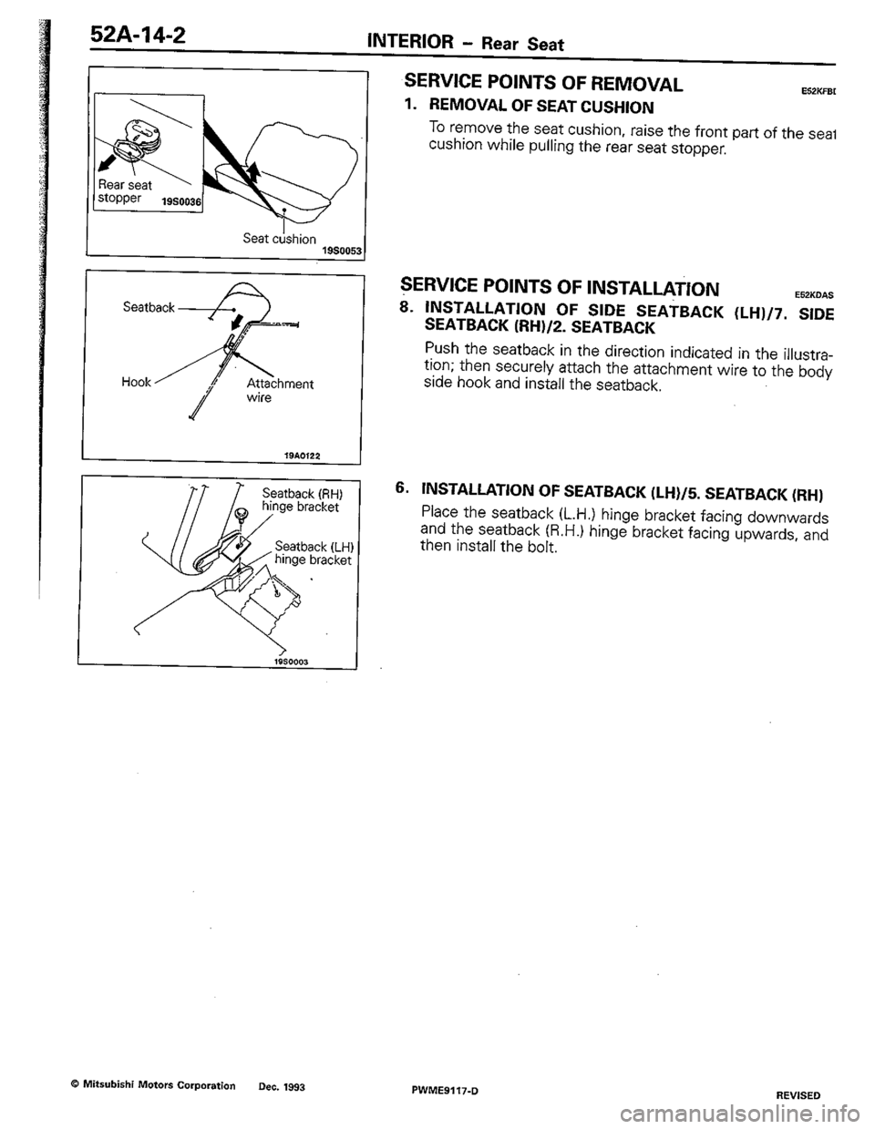 MITSUBISHI COLT 1992  Workshop Manual 