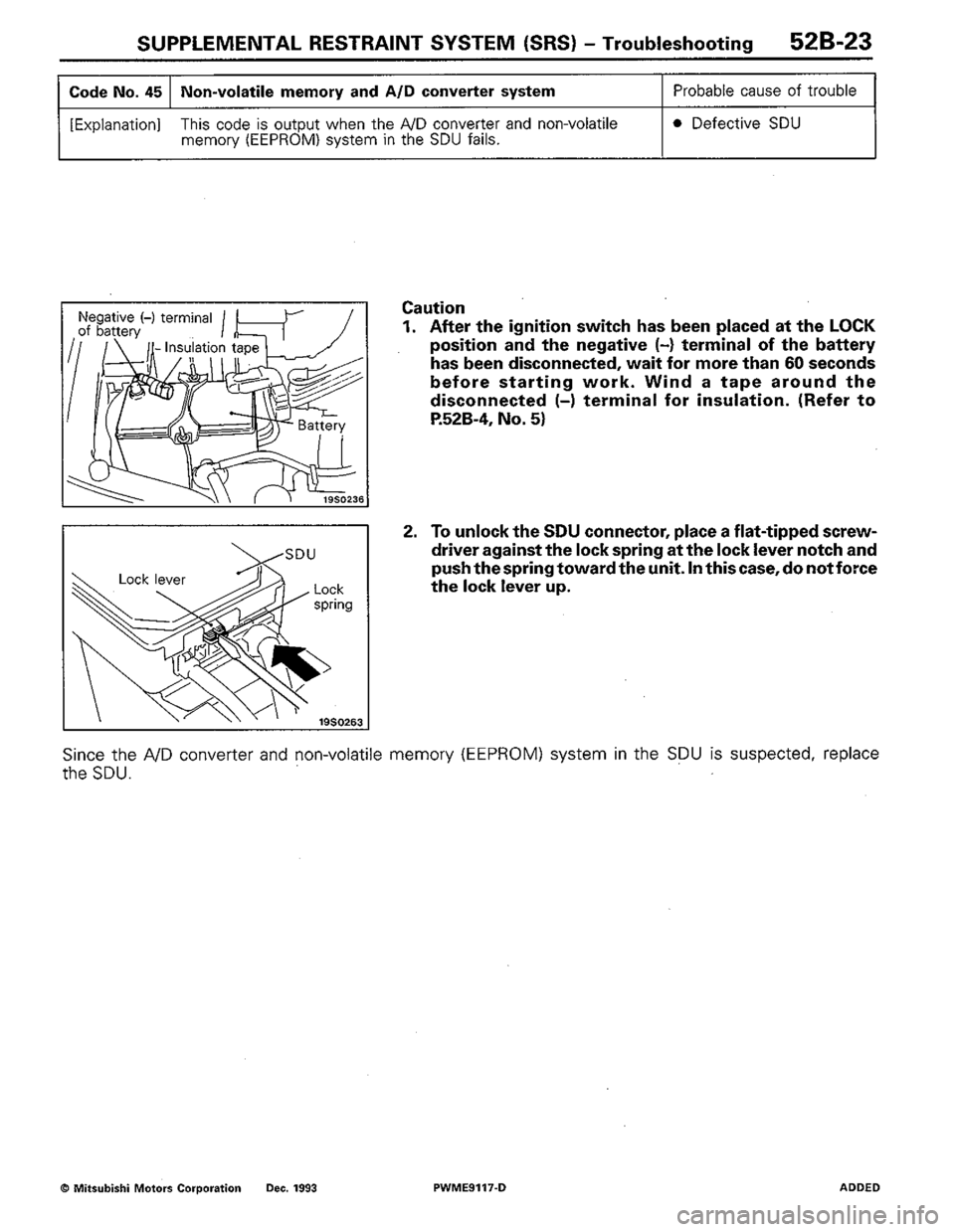 MITSUBISHI COLT 1992 Workshop Manual MITSUBISHI COLT 1992 Workshop Manual