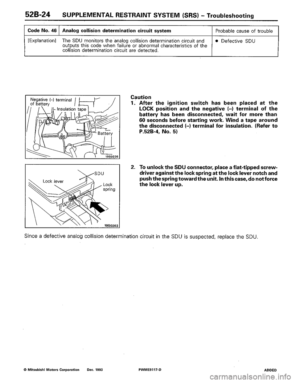 MITSUBISHI COLT 1992 Workshop Manual MITSUBISHI COLT 1992 Workshop Manual