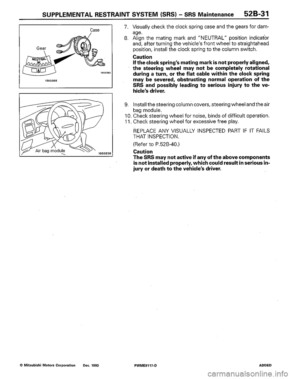 MITSUBISHI COLT 1992 Workshop Manual MITSUBISHI COLT 1992 Workshop Manual