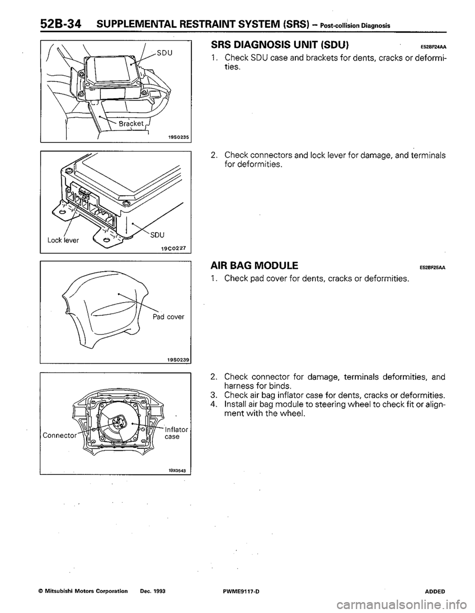 MITSUBISHI COLT 1992  Workshop Manual 