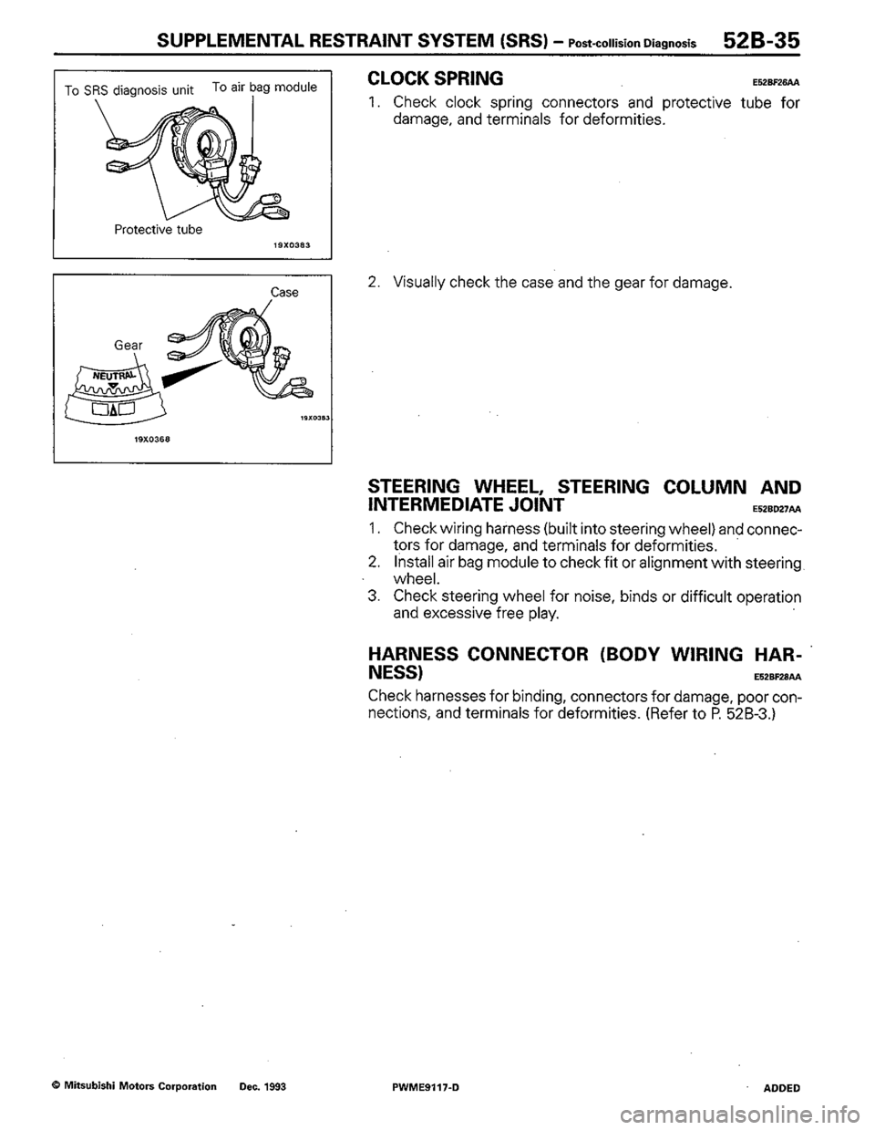 MITSUBISHI COLT 1992  Workshop Manual 