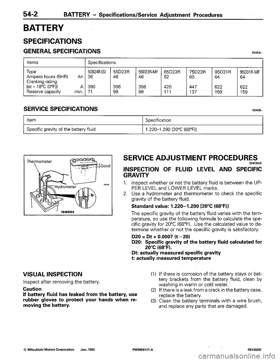 MITSUBISHI COLT 1992  Workshop Manual 