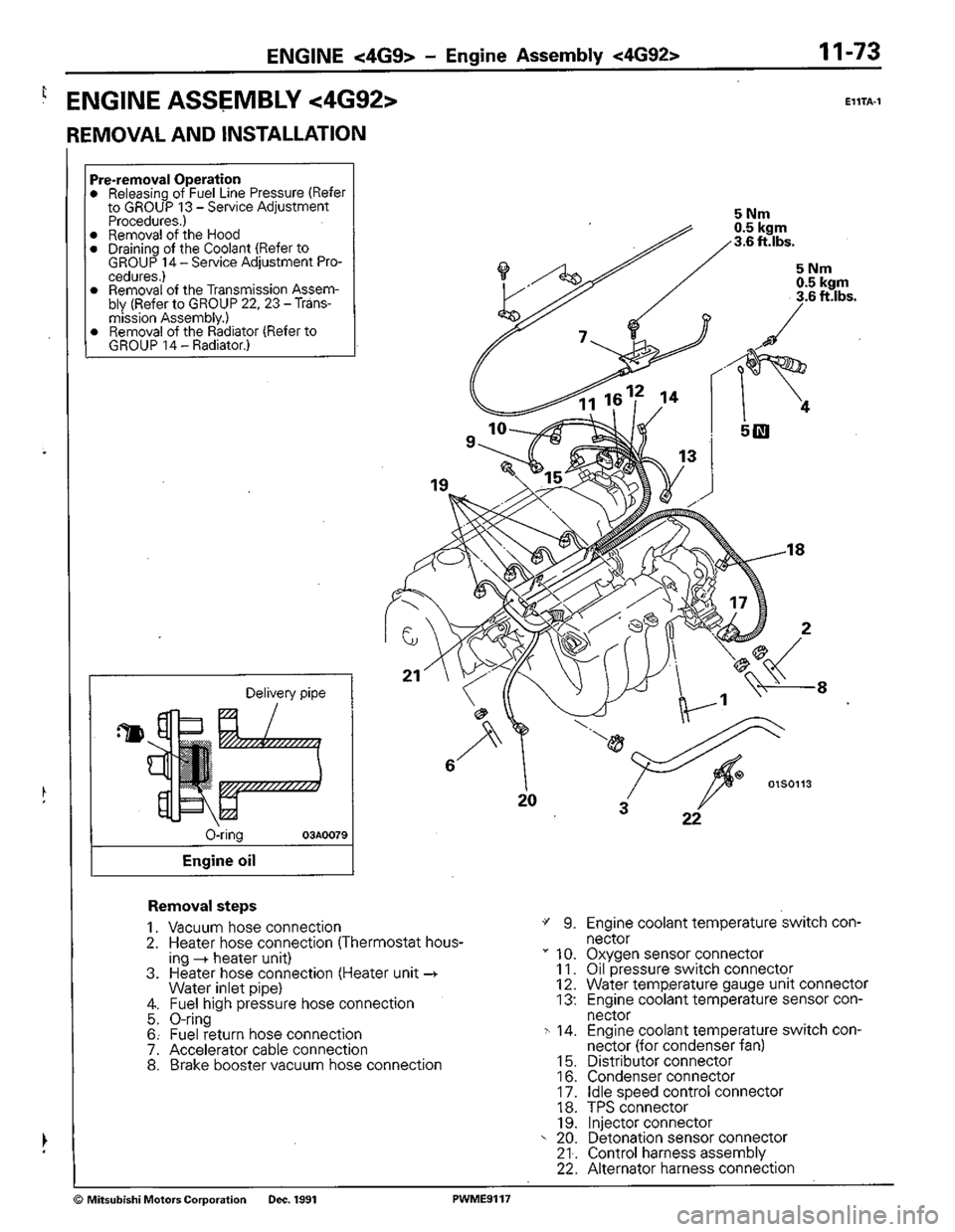 MITSUBISHI COLT 1992 Workshop Manual MITSUBISHI COLT 1992 Workshop Manual