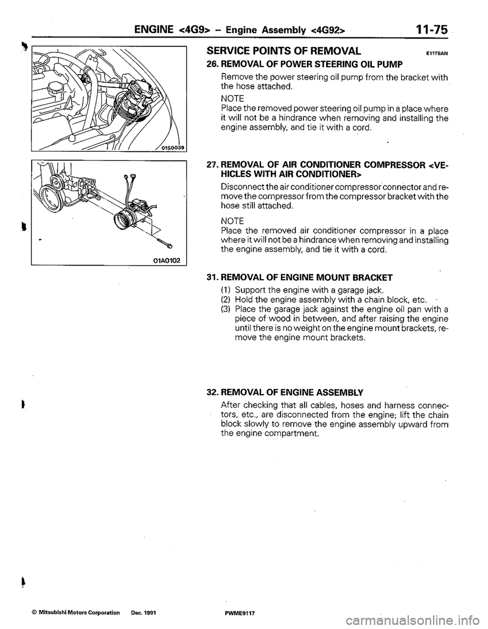 MITSUBISHI COLT 1992 Workshop Manual MITSUBISHI COLT 1992 Workshop Manual