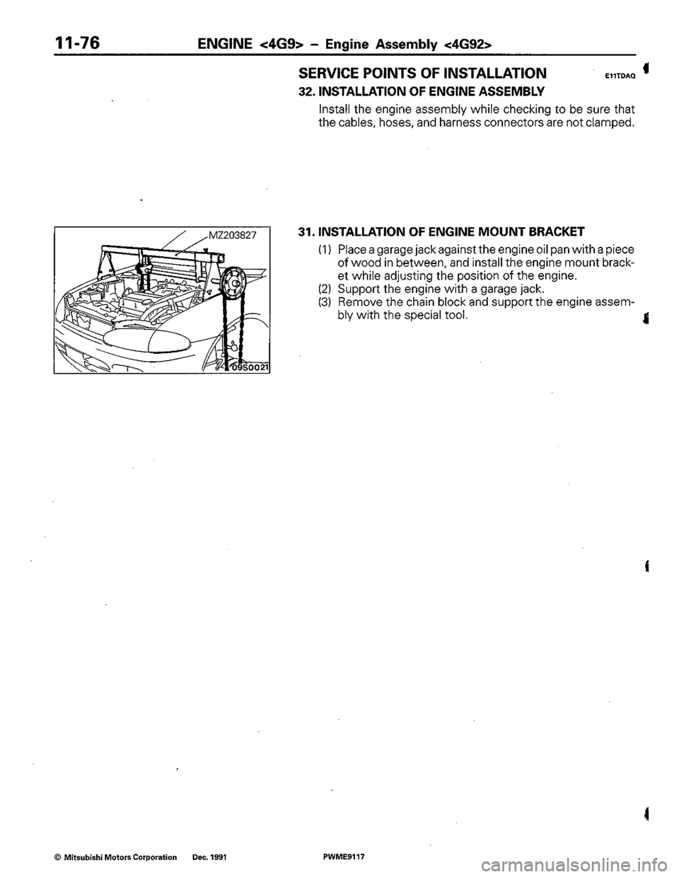 MITSUBISHI COLT 1992 Workshop Manual MITSUBISHI COLT 1992 Workshop Manual