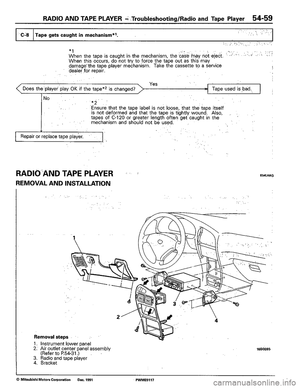 MITSUBISHI COLT 1992 Workshop Manual MITSUBISHI COLT 1992 Workshop Manual