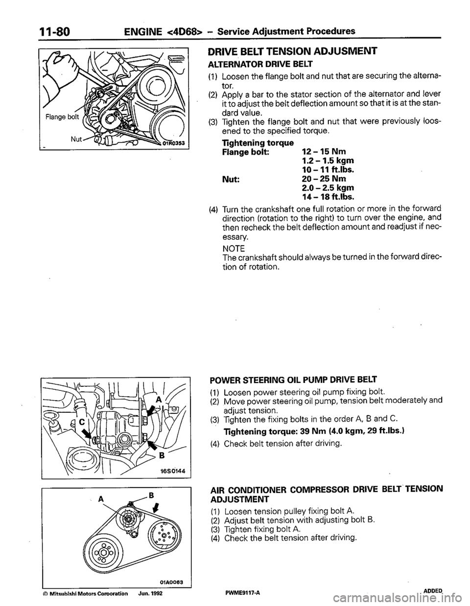 MITSUBISHI COLT 1992 Workshop Manual MITSUBISHI COLT 1992 Workshop Manual