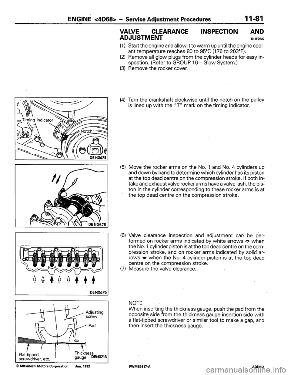 MITSUBISHI COLT 1992 Workshop Manual MITSUBISHI COLT 1992 Workshop Manual