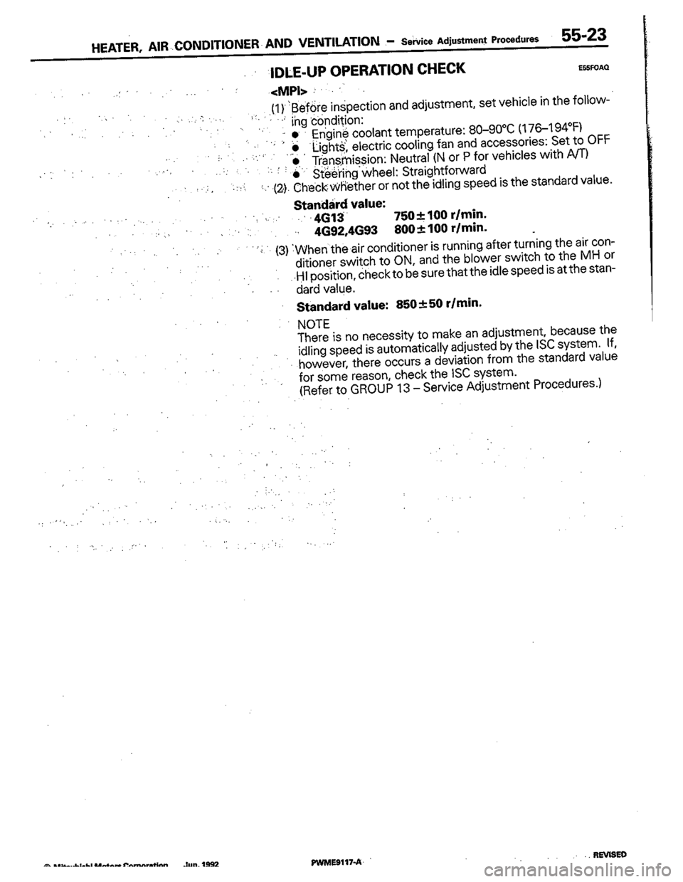 MITSUBISHI COLT 1992 Workshop Manual MITSUBISHI COLT 1992 Workshop Manual