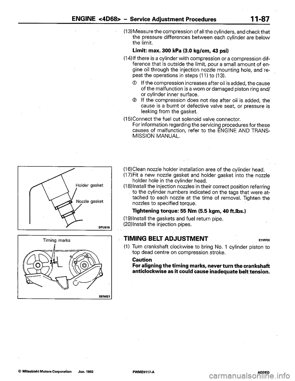 MITSUBISHI COLT 1992 Workshop Manual MITSUBISHI COLT 1992 Workshop Manual