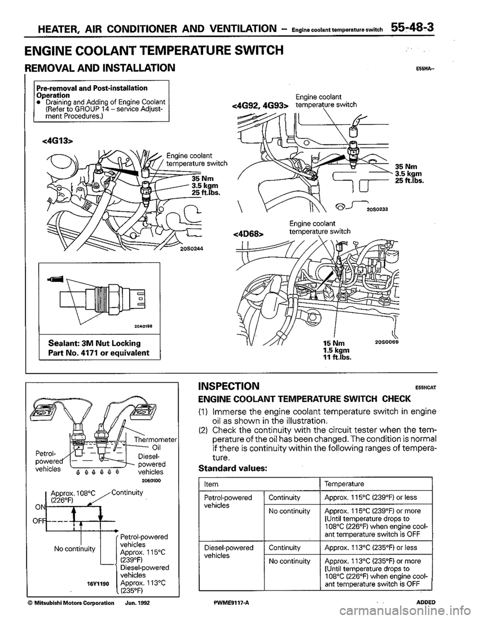 MITSUBISHI COLT 1992 Workshop Manual MITSUBISHI COLT 1992 Workshop Manual