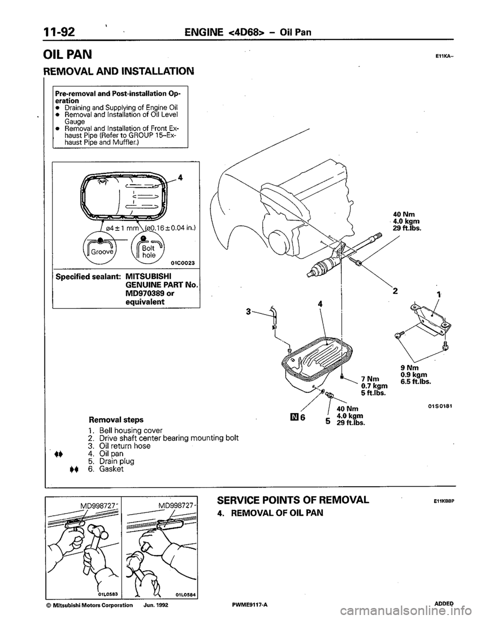 MITSUBISHI COLT 1992 Workshop Manual MITSUBISHI COLT 1992 Workshop Manual