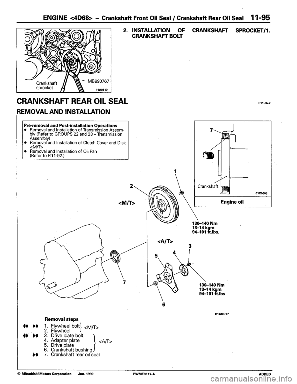 MITSUBISHI COLT 1992 Workshop Manual MITSUBISHI COLT 1992 Workshop Manual
