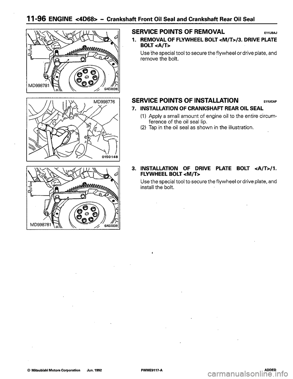 MITSUBISHI COLT 1992 Workshop Manual MITSUBISHI COLT 1992 Workshop Manual