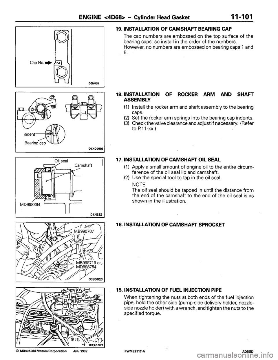 MITSUBISHI COLT 1992 Workshop Manual MITSUBISHI COLT 1992 Workshop Manual