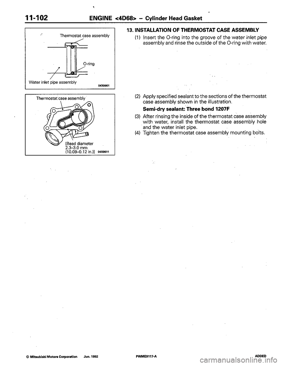 MITSUBISHI COLT 1992 Workshop Manual MITSUBISHI COLT 1992 Workshop Manual