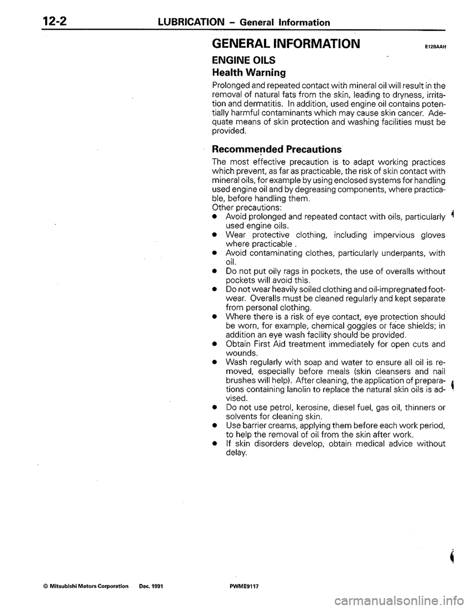 MITSUBISHI COLT 1992 Workshop Manual MITSUBISHI COLT 1992 Workshop Manual