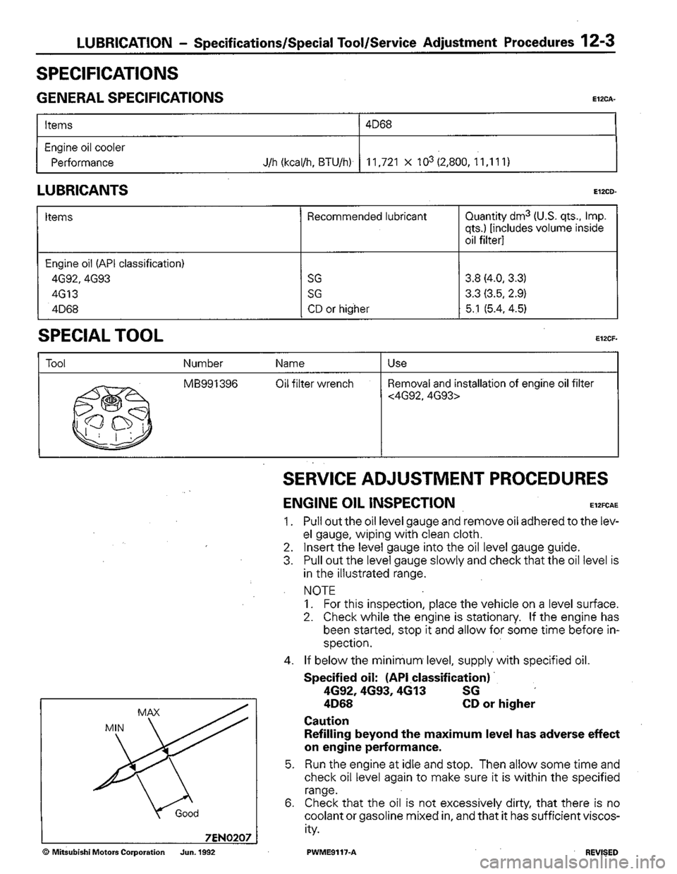 MITSUBISHI COLT 1992 Workshop Manual MITSUBISHI COLT 1992 Workshop Manual