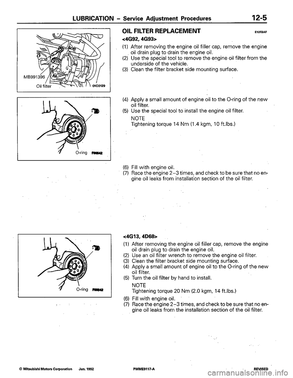 MITSUBISHI COLT 1992 Workshop Manual MITSUBISHI COLT 1992 Workshop Manual