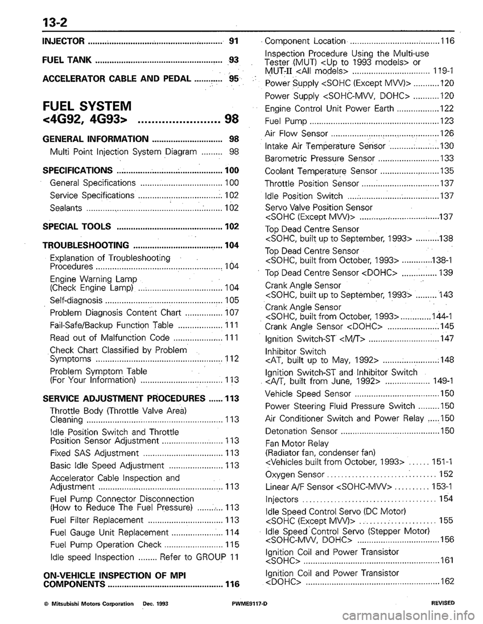 MITSUBISHI COLT 1992 Workshop Manual MITSUBISHI COLT 1992 Workshop Manual
