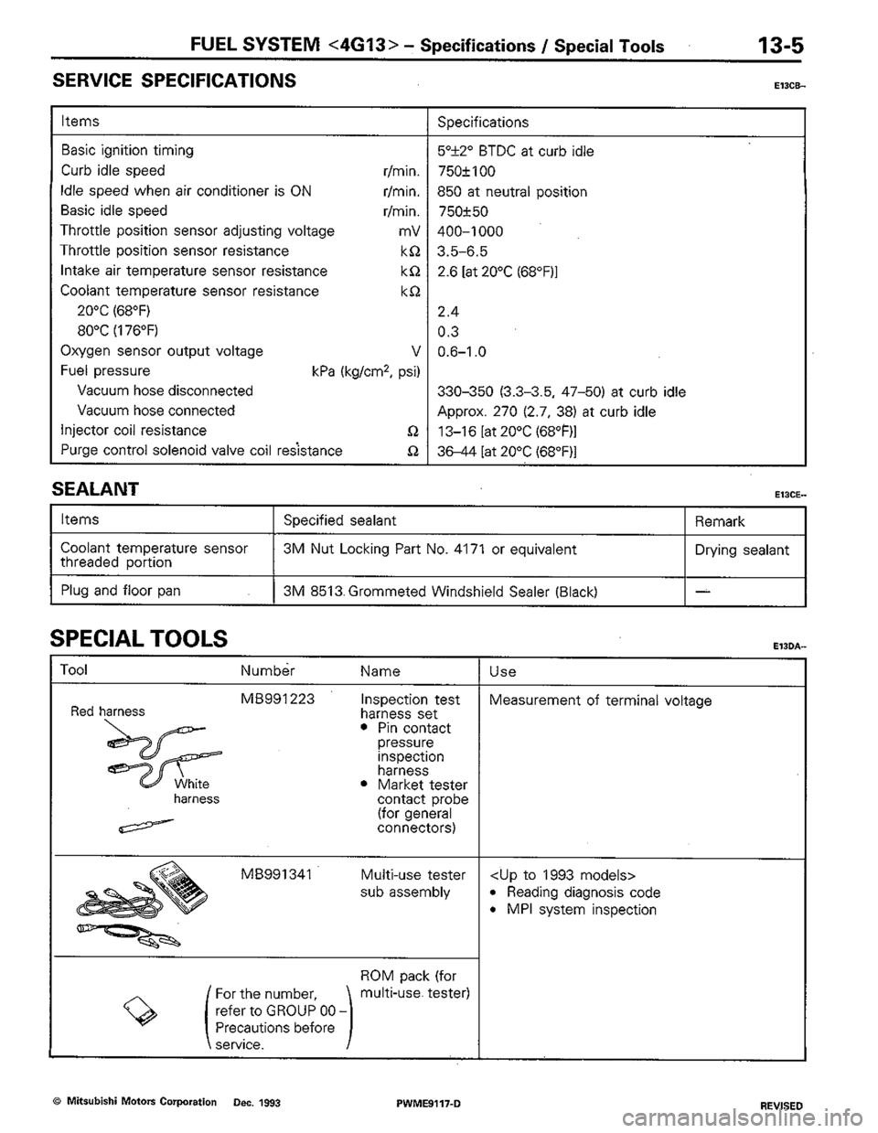 MITSUBISHI COLT 1992 Workshop Manual MITSUBISHI COLT 1992 Workshop Manual