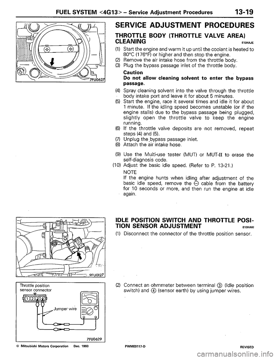 MITSUBISHI COLT 1992 Workshop Manual MITSUBISHI COLT 1992 Workshop Manual
