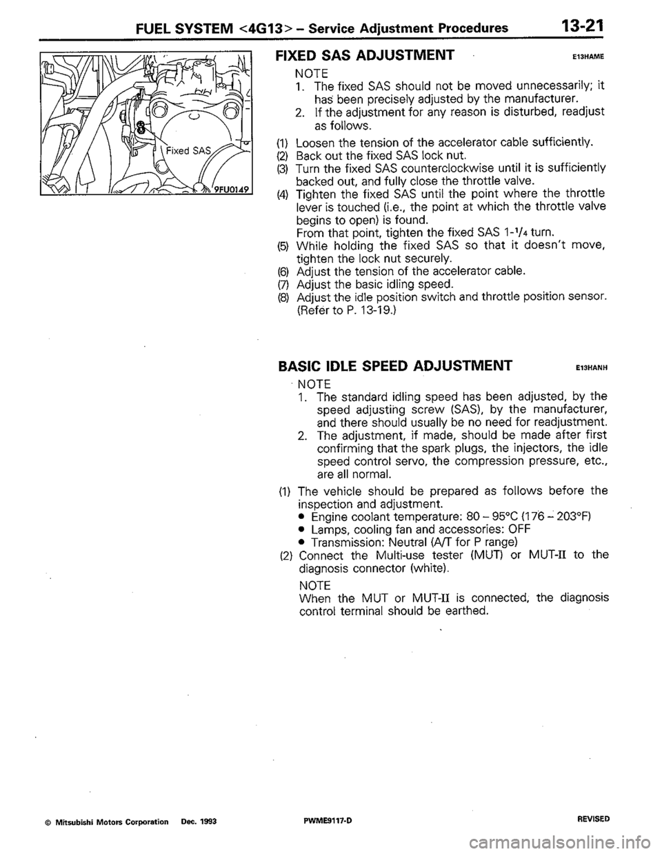 MITSUBISHI COLT 1992 Workshop Manual MITSUBISHI COLT 1992 Workshop Manual