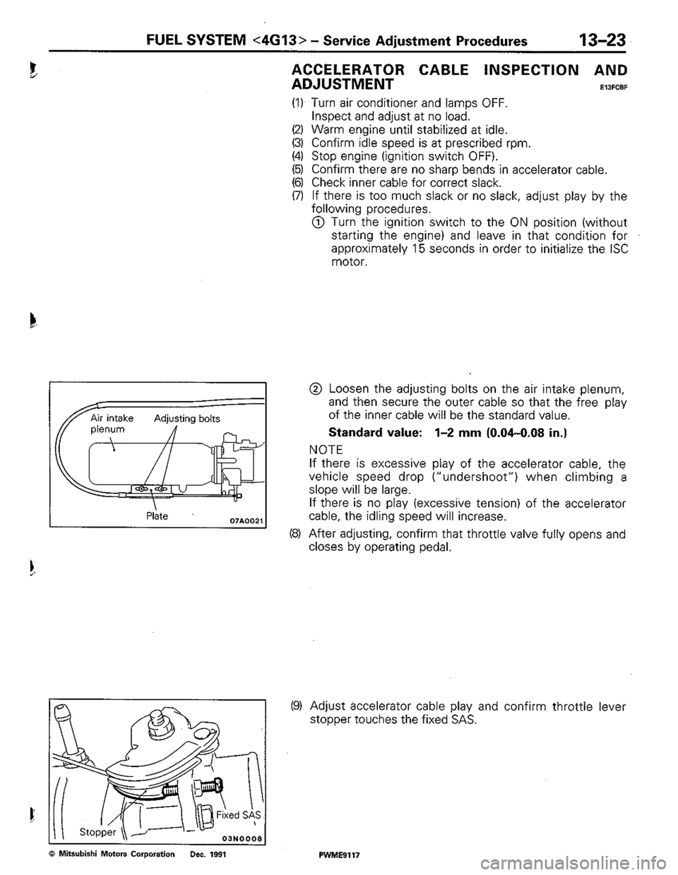MITSUBISHI COLT 1992 Workshop Manual MITSUBISHI COLT 1992 Workshop Manual