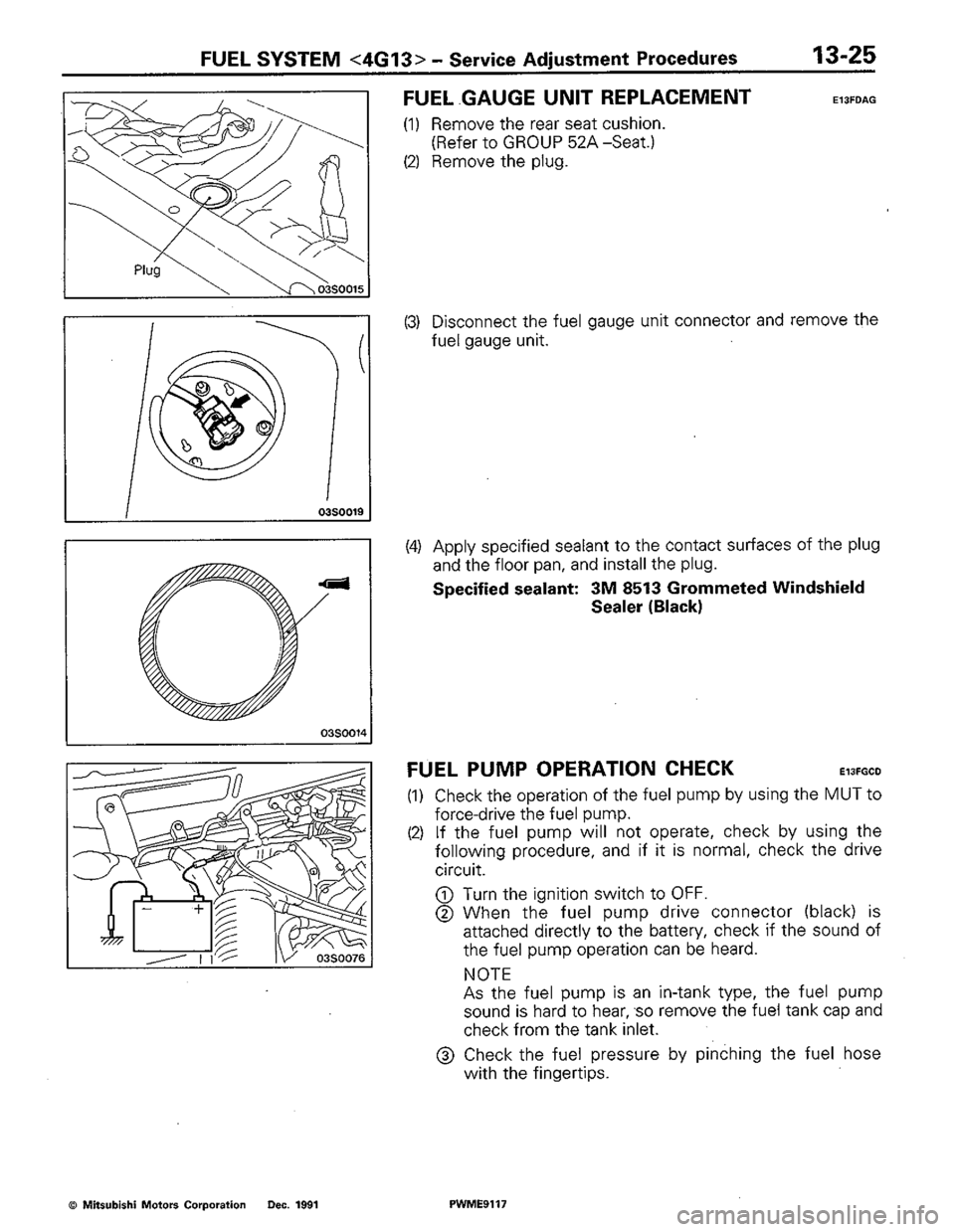 MITSUBISHI COLT 1992 Workshop Manual MITSUBISHI COLT 1992 Workshop Manual