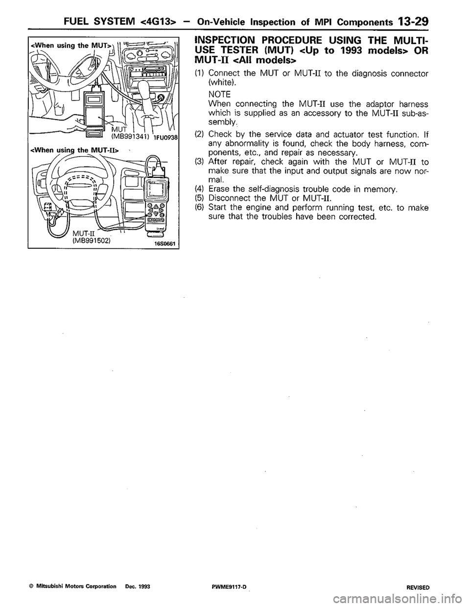 MITSUBISHI COLT 1992 Workshop Manual MITSUBISHI COLT 1992 Workshop Manual