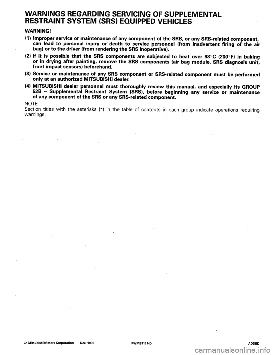 MITSUBISHI COLT 1992 Workshop Manual MITSUBISHI COLT 1992 Workshop Manual