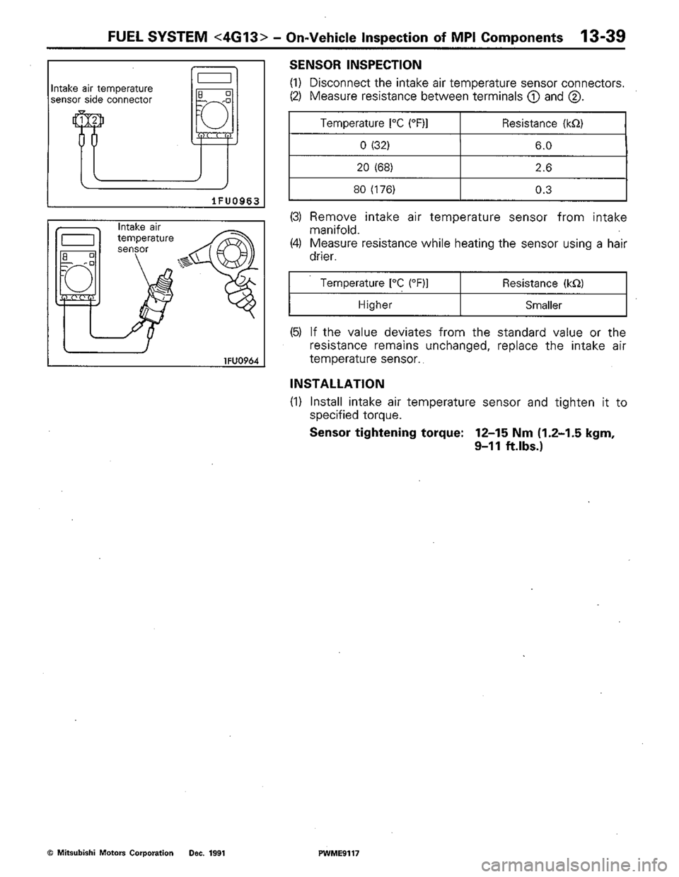 MITSUBISHI COLT 1992 Workshop Manual MITSUBISHI COLT 1992 Workshop Manual