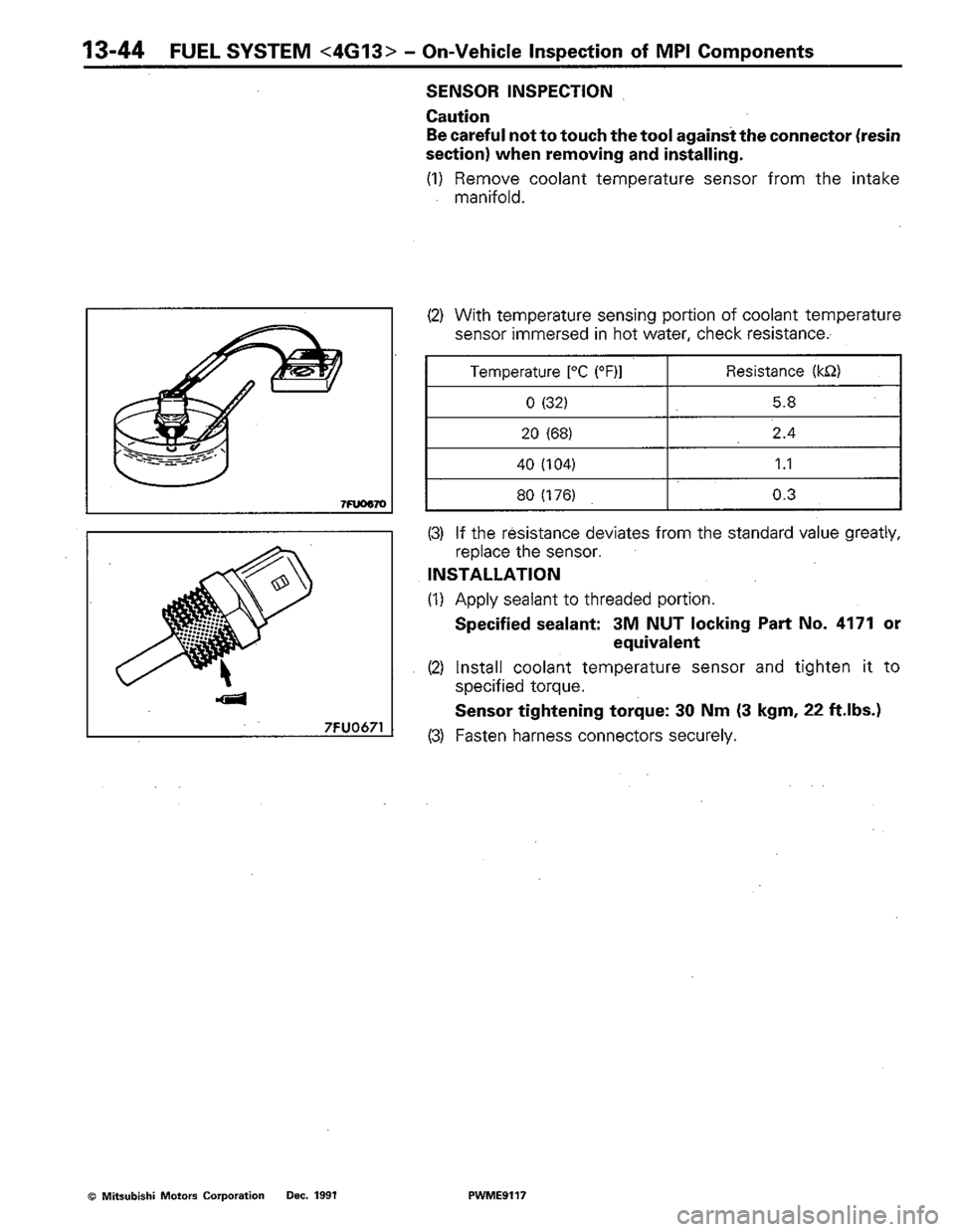 MITSUBISHI COLT 1992 Workshop Manual MITSUBISHI COLT 1992 Workshop Manual