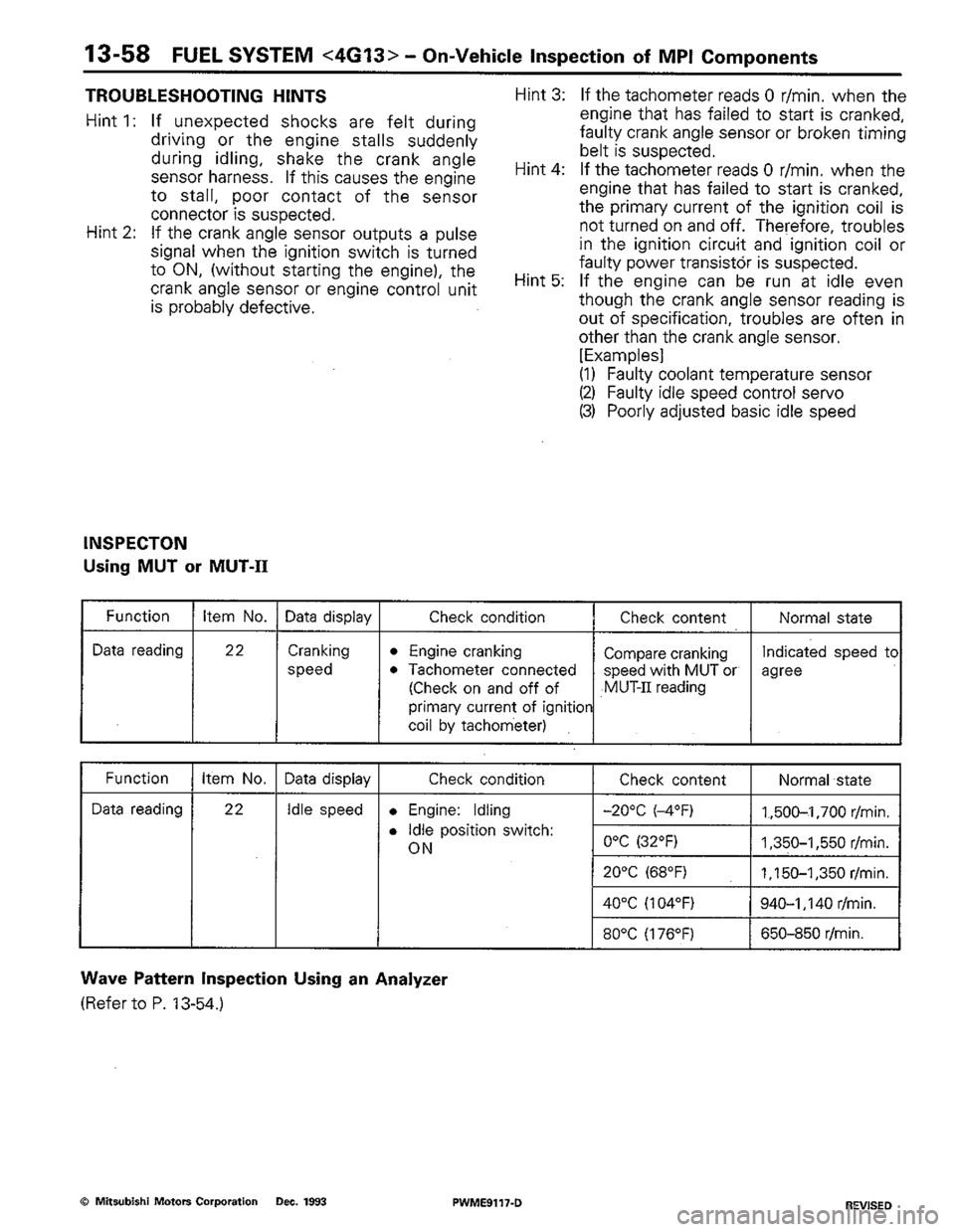 MITSUBISHI COLT 1992 Workshop Manual MITSUBISHI COLT 1992 Workshop Manual