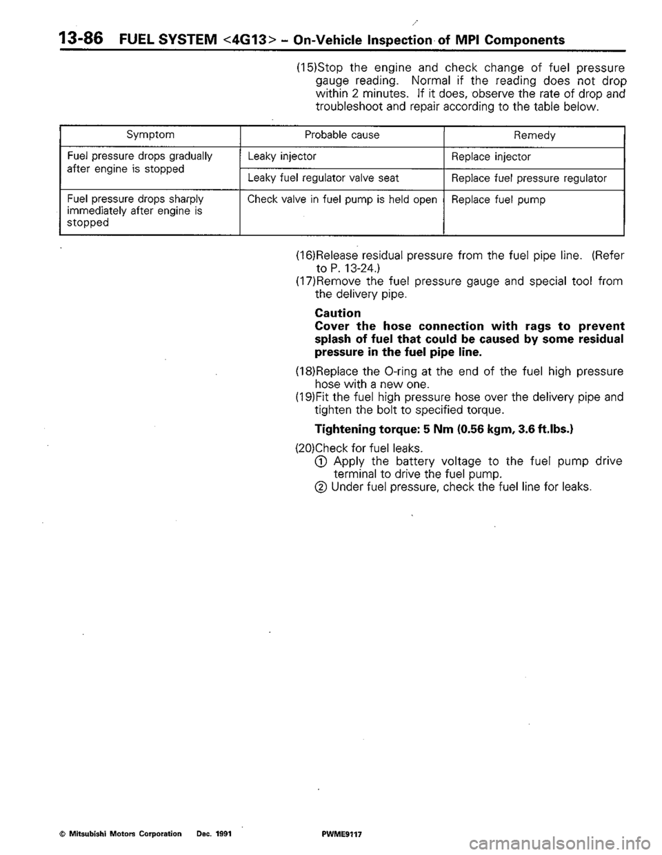 MITSUBISHI COLT 1992 Workshop Manual MITSUBISHI COLT 1992 Workshop Manual