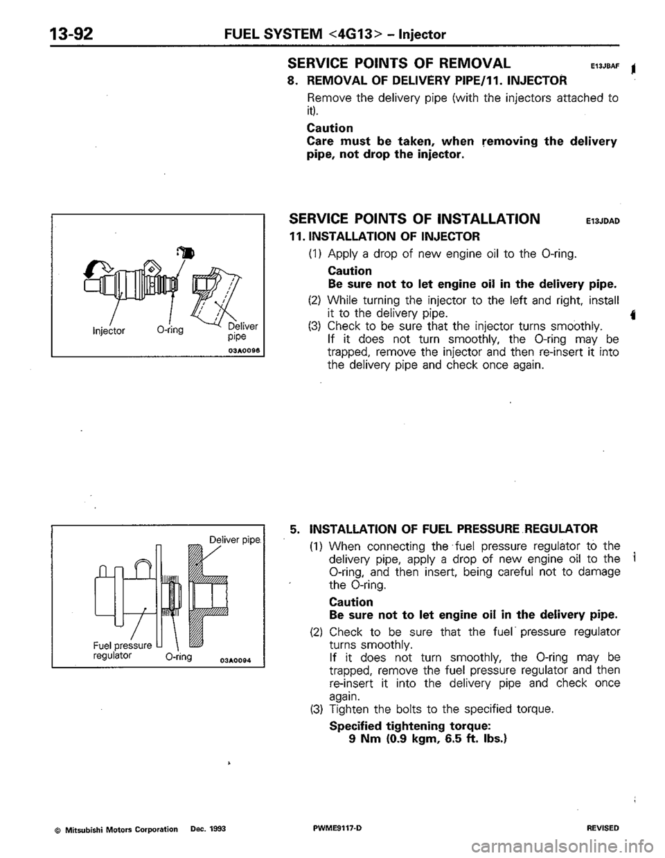 MITSUBISHI COLT 1992 Workshop Manual MITSUBISHI COLT 1992 Workshop Manual