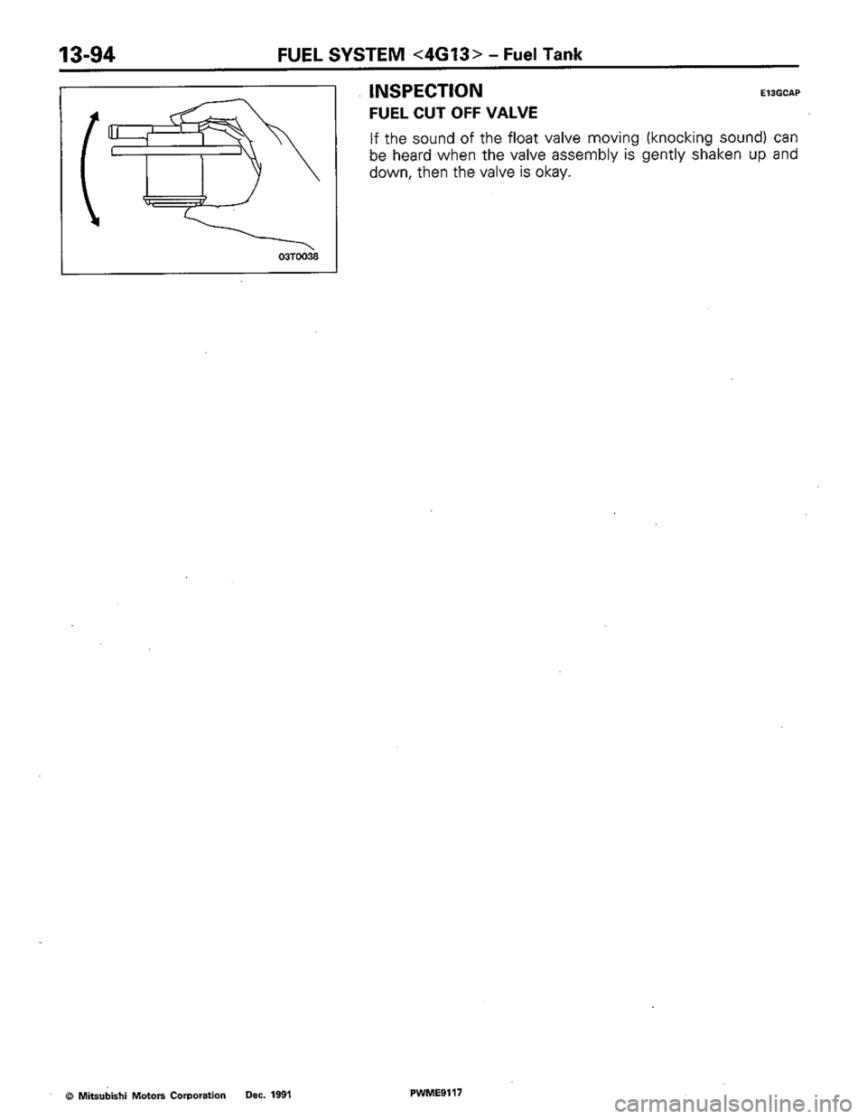 MITSUBISHI COLT 1992 Workshop Manual MITSUBISHI COLT 1992 Workshop Manual