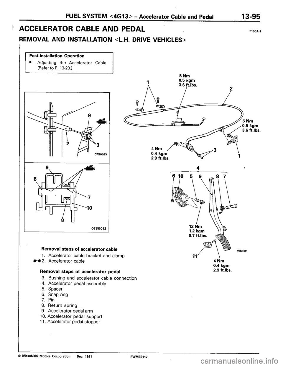 MITSUBISHI COLT 1992 Workshop Manual MITSUBISHI COLT 1992 Workshop Manual
