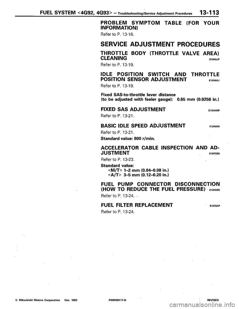 MITSUBISHI COLT 1992 Workshop Manual MITSUBISHI COLT 1992 Workshop Manual