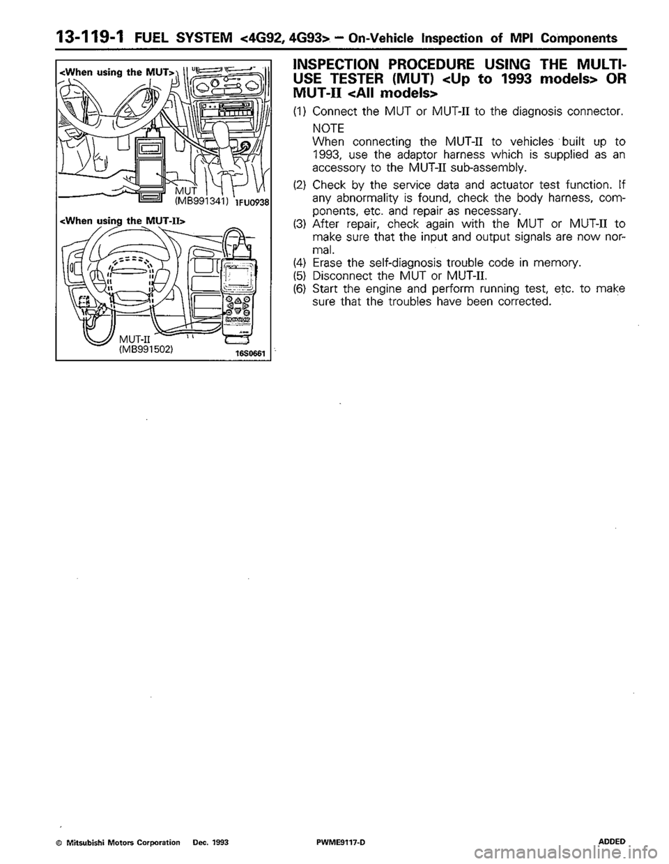 MITSUBISHI COLT 1992 Workshop Manual MITSUBISHI COLT 1992 Workshop Manual