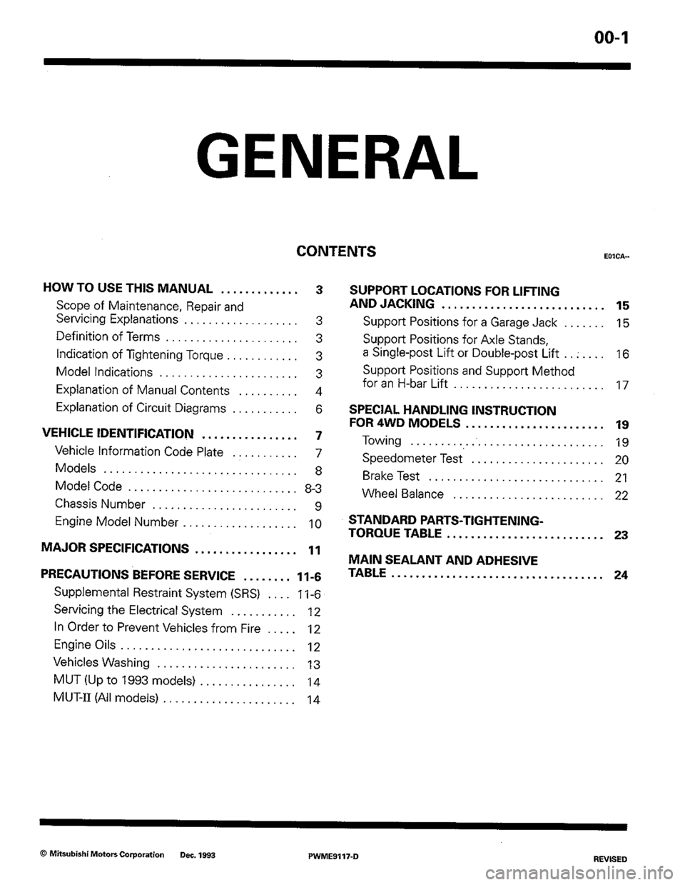 MITSUBISHI COLT 1992 Workshop Manual MITSUBISHI COLT 1992 Workshop Manual
