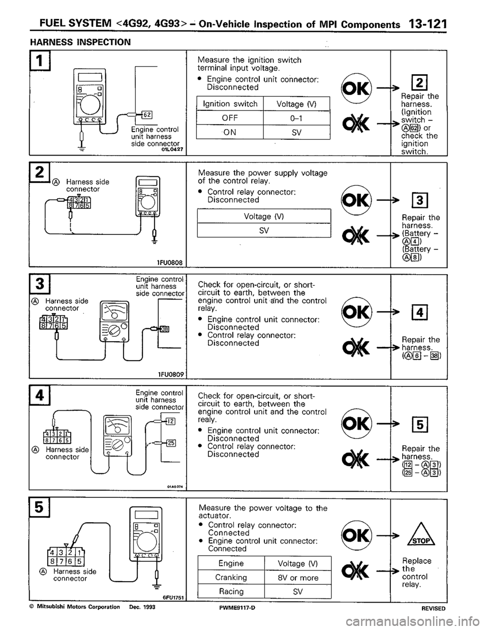 MITSUBISHI COLT 1992  Workshop Manual 